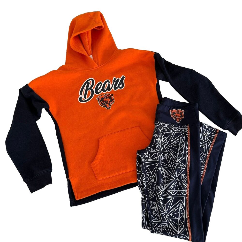 NFL Chicago Bears Girl's L 2pc Set Sweatshirt Hoodie Leggings Outfit Football
